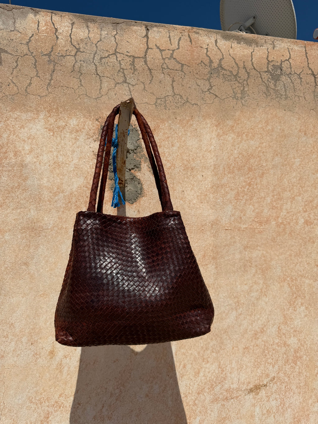 Sac cabas tressé en cuir – Taille S