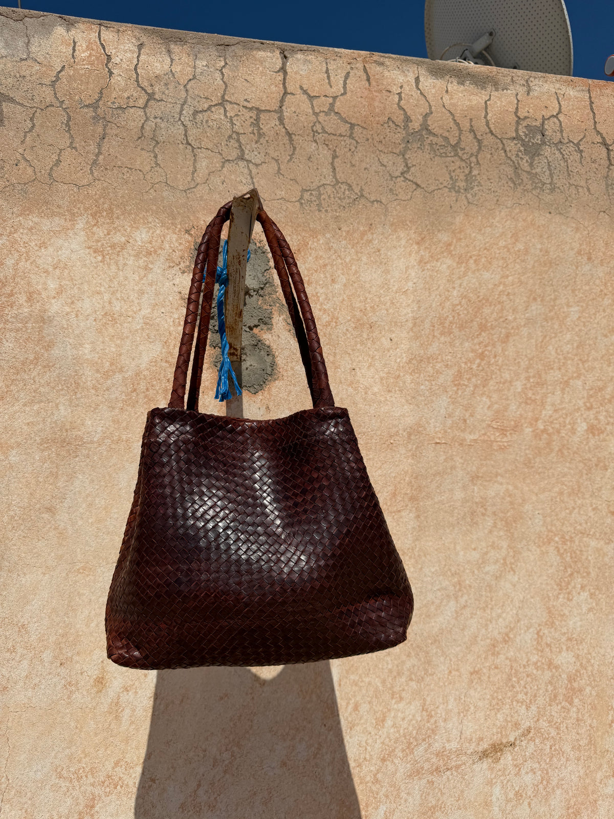 Sac cabas tressé en cuir – Taille S
