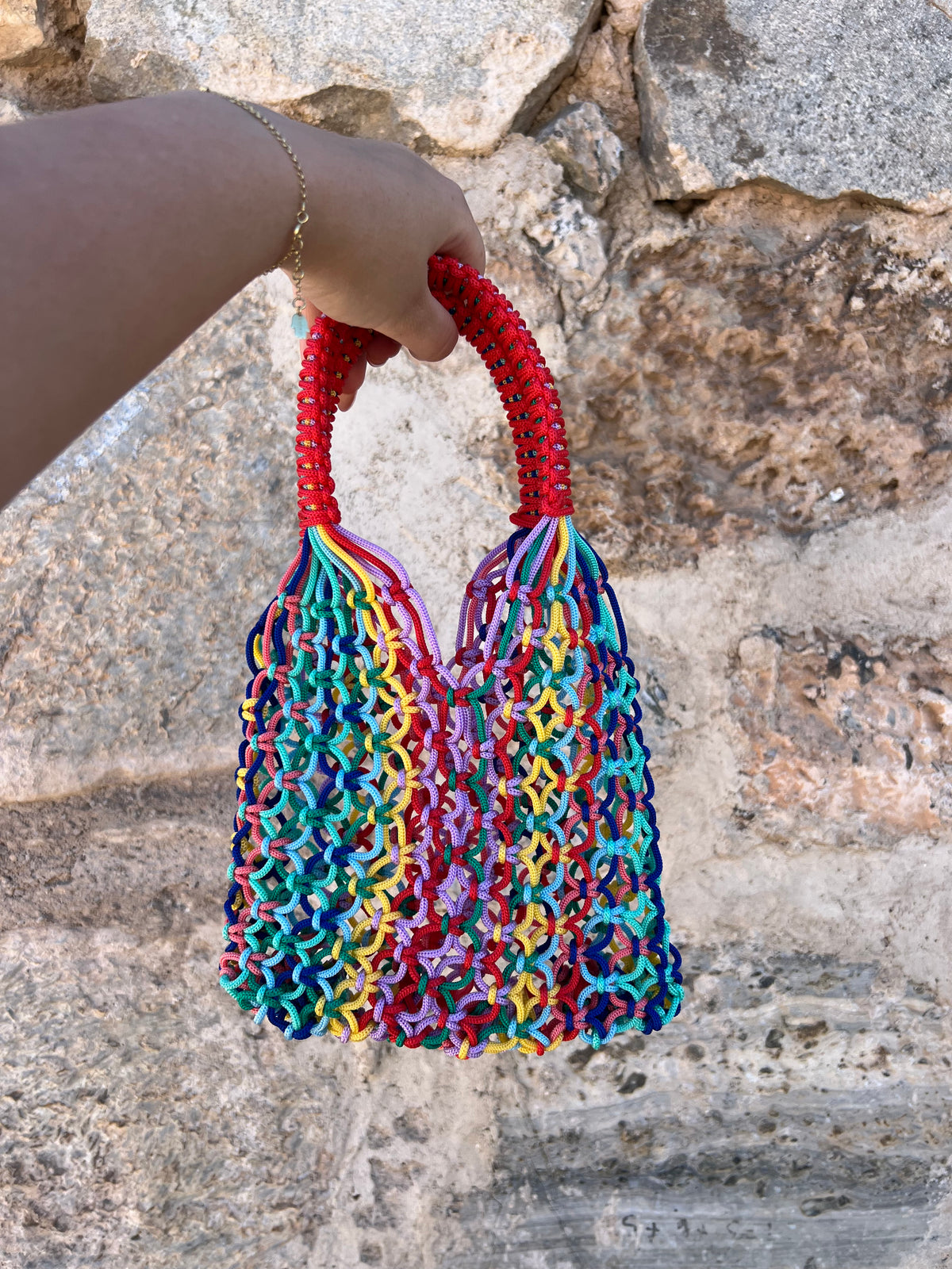 Sac artisanal en fils de nylon – Fait main au Maroc ✨