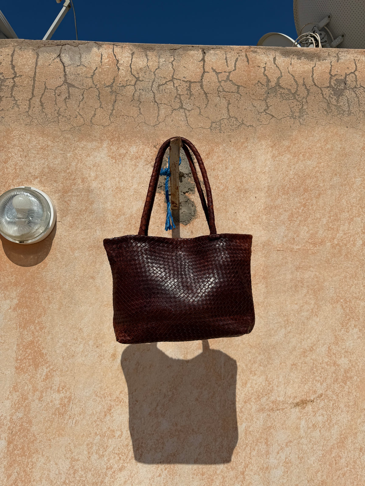 Sac cabas tressé en cuir – Taille S