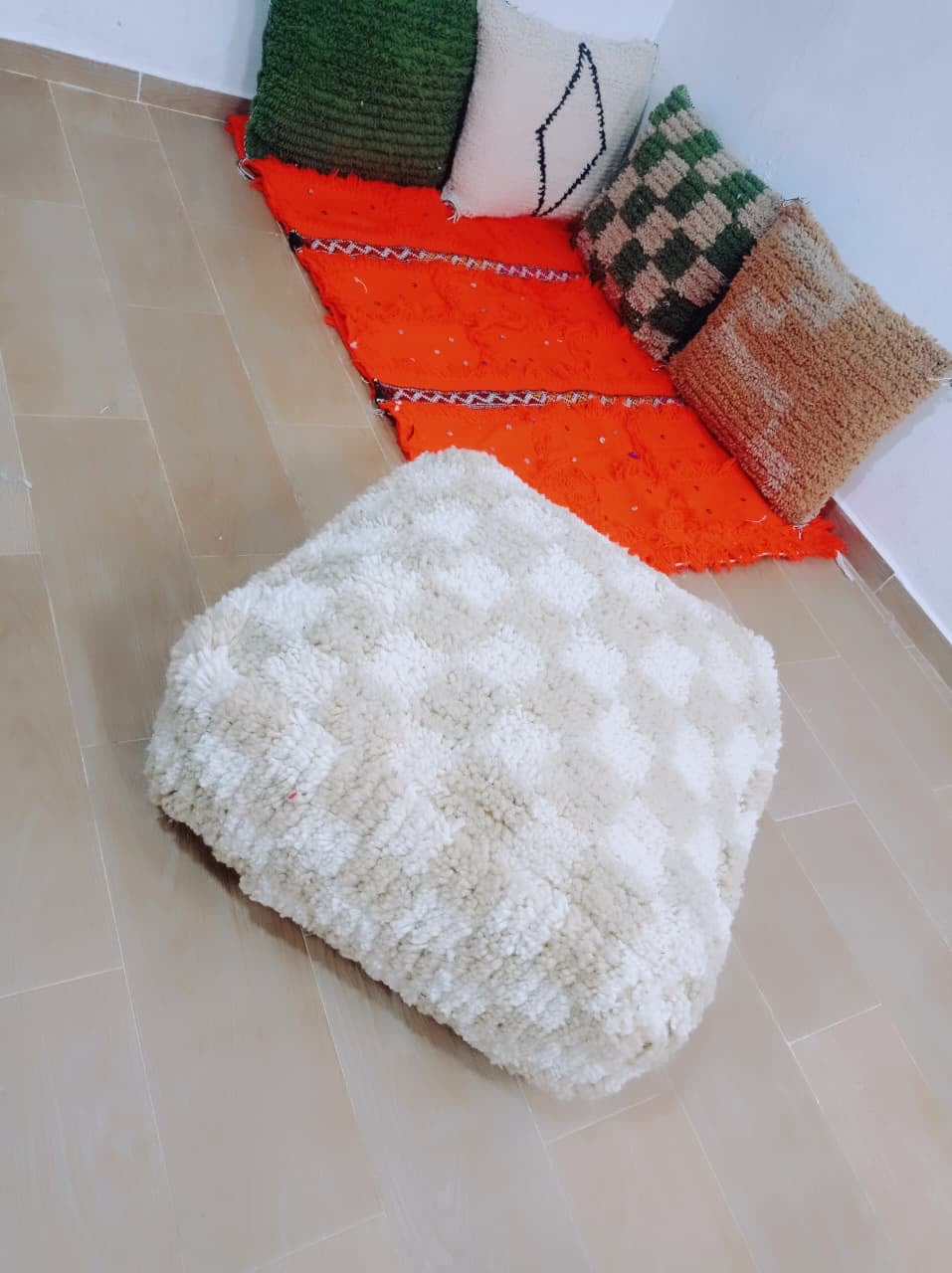 Pouf Carré Authentique Marocain 🤍