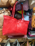 Sac en cuir tressée artisanale M