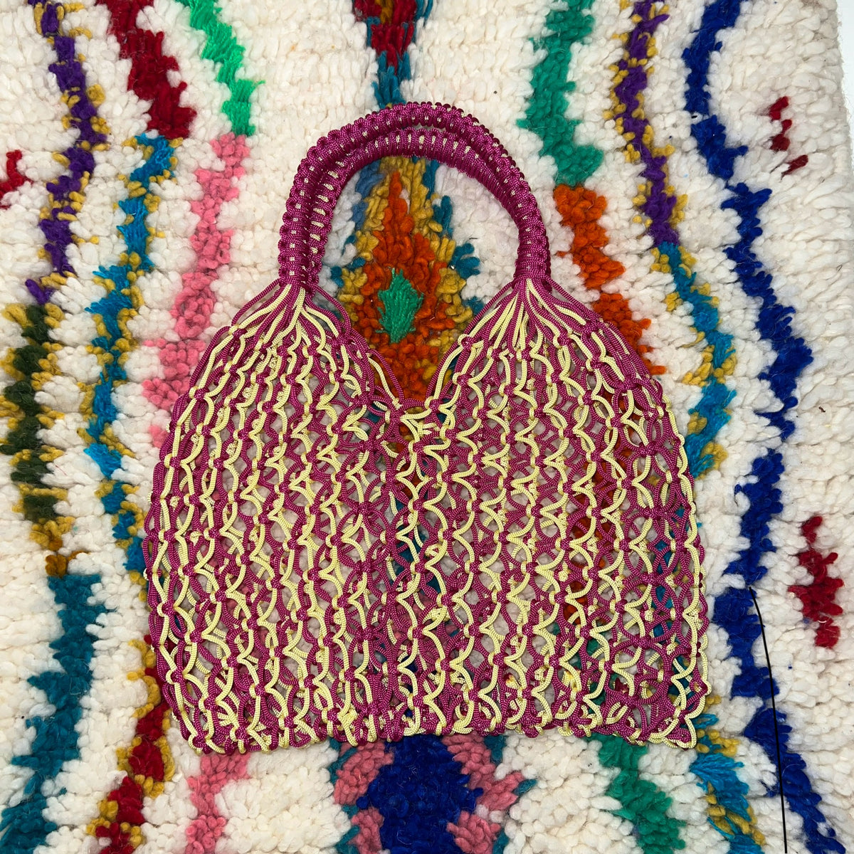Sac artisanal en fils de nylon – Fait main au Maroc ✨