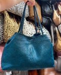 Sac en cuir tressé artisanal M