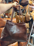Sac en cuir tressé artisanal M