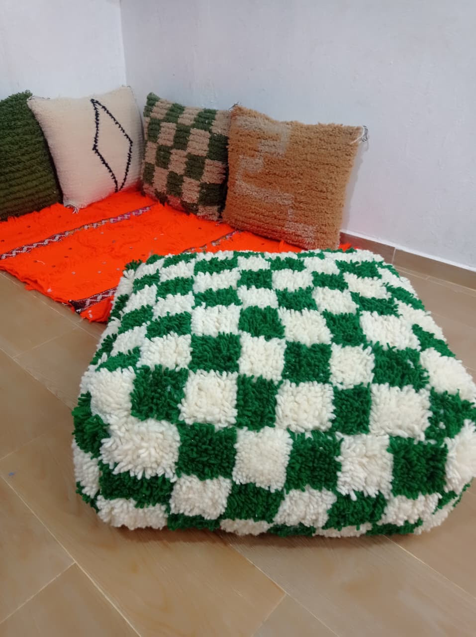 Pouf Carré Authentique Marocain 🤍