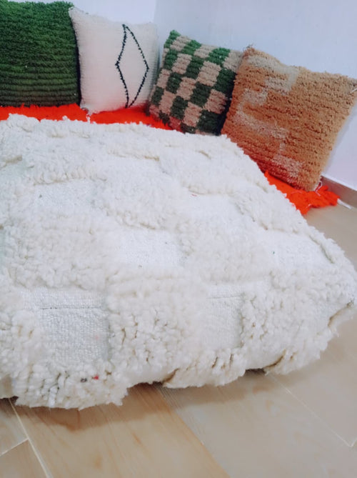 Pouf Carré Authentique Marocain 🤍
