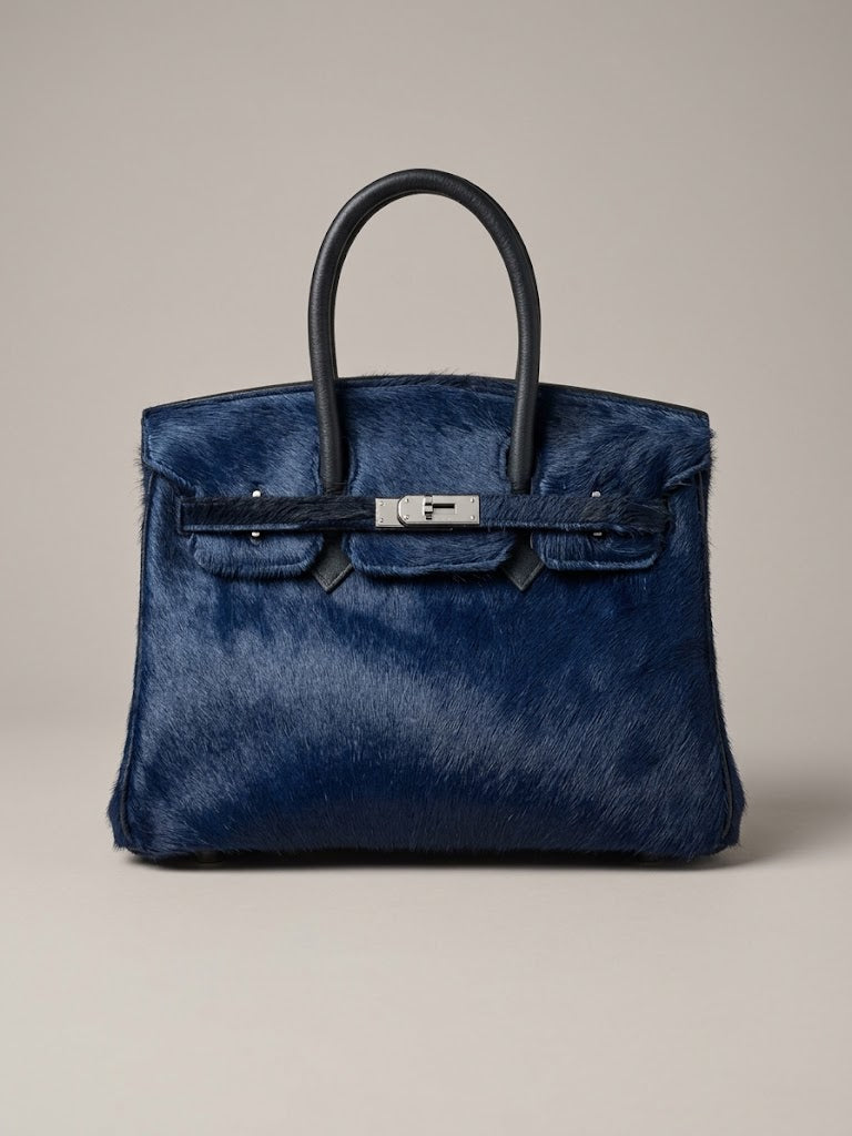 Sac en cuir fait main & poil naturel