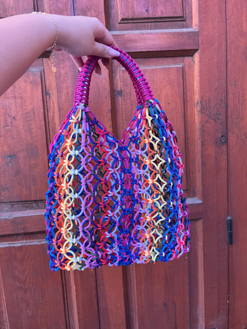 Sac artisanal en fils de nylon – Fait main au Maroc ✨