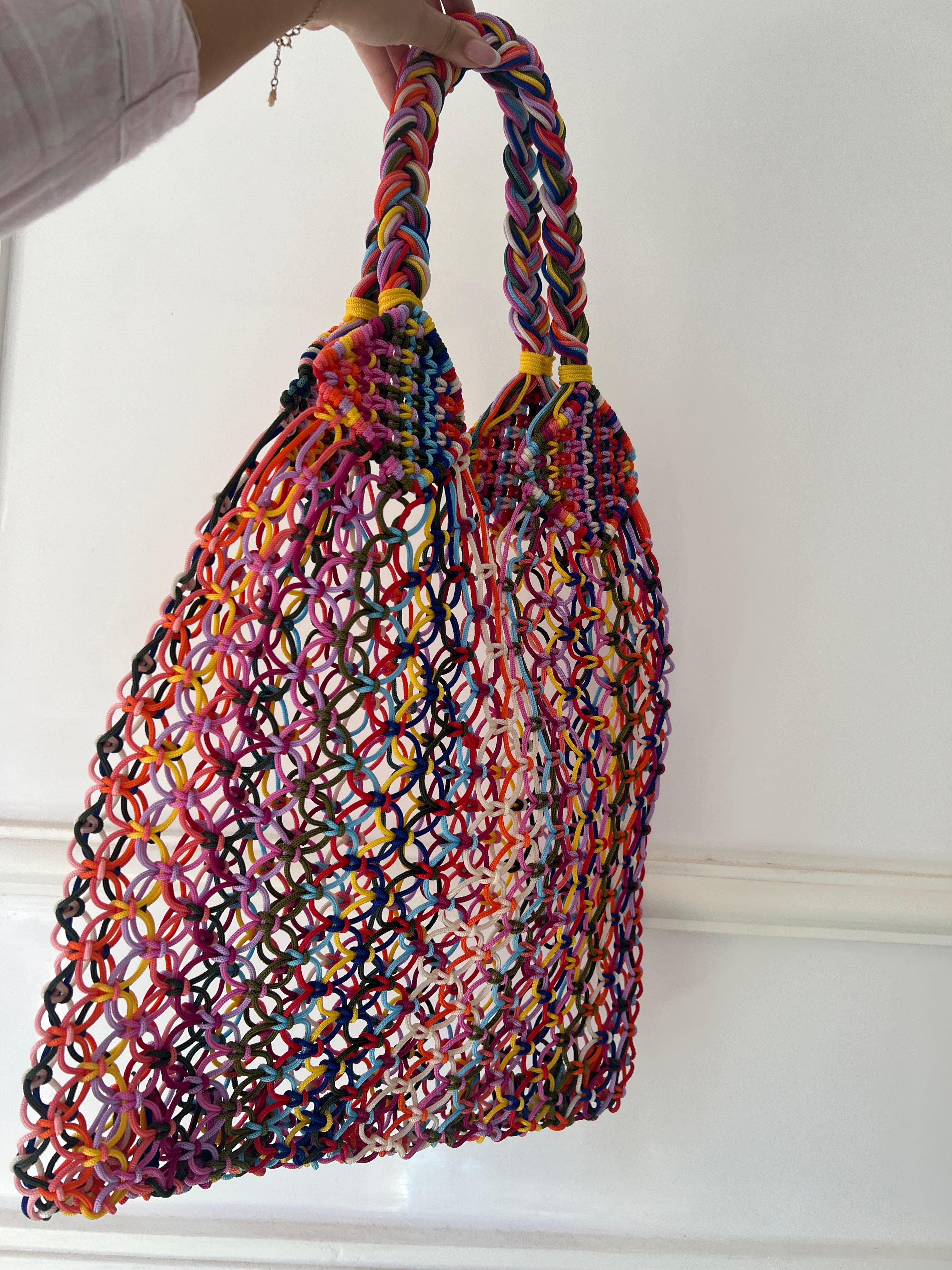 Sac artisanal en fils de nylon – Fait main au Maroc ✨