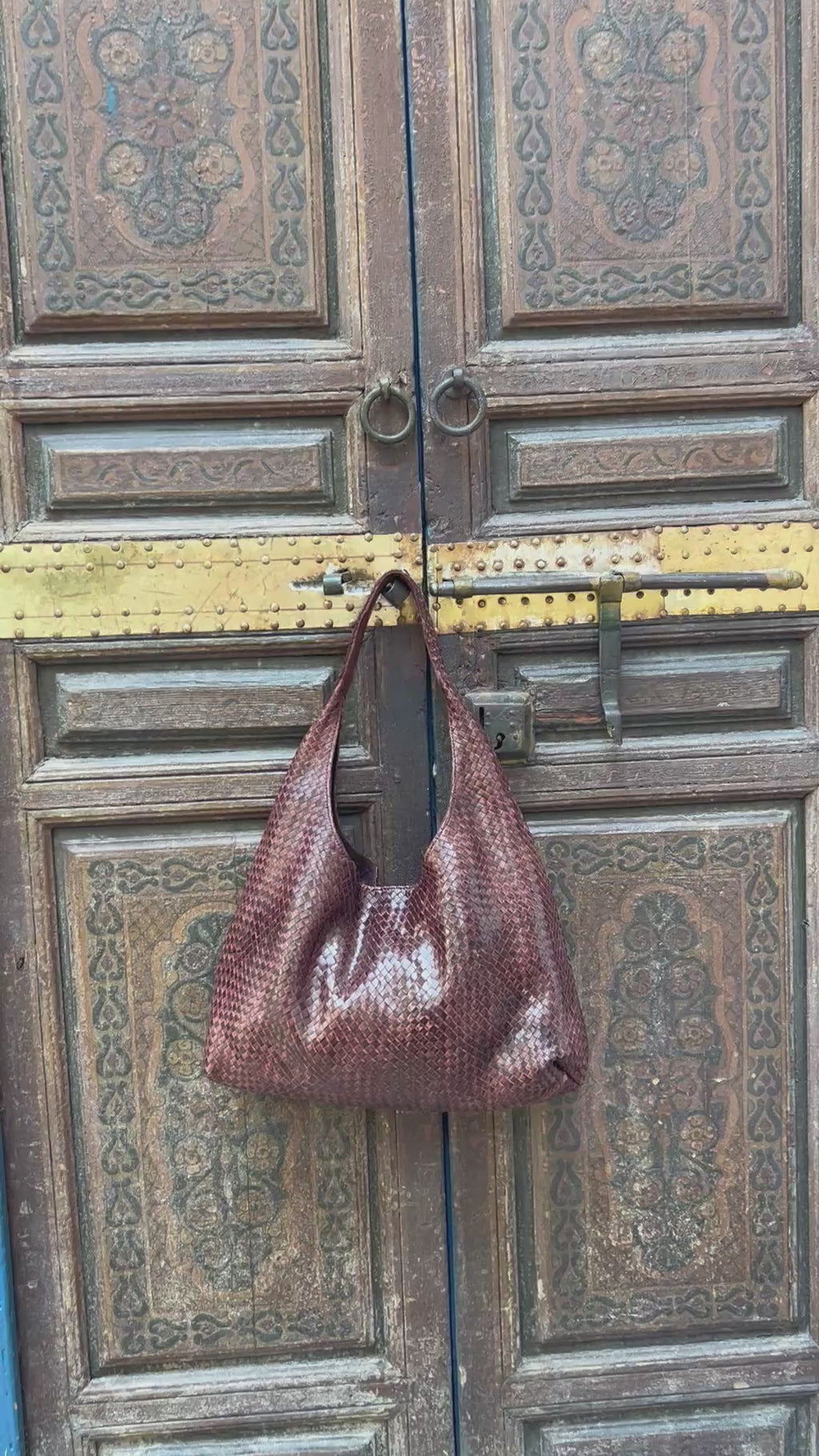 Sac en cuir tressé – Fait main au Maroc ✨